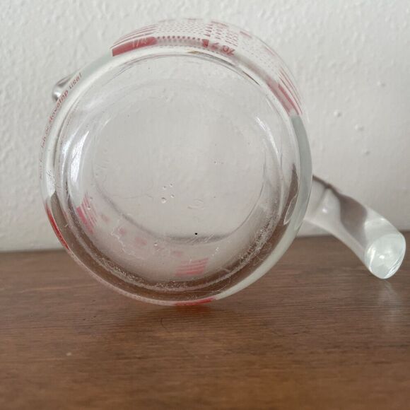 Vintage Pyrex 1 Cup Glass Measuring Cup Red Lettering Open Handle USA - Picture 6 of 7